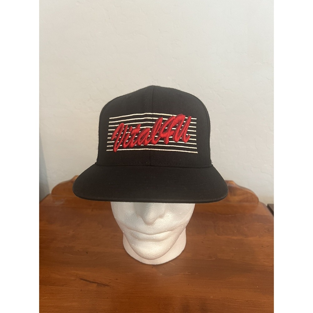 Vital 4U Energy Black Snapback Hat Structured Wool Cap Dad Hat - Picture 9 of 12